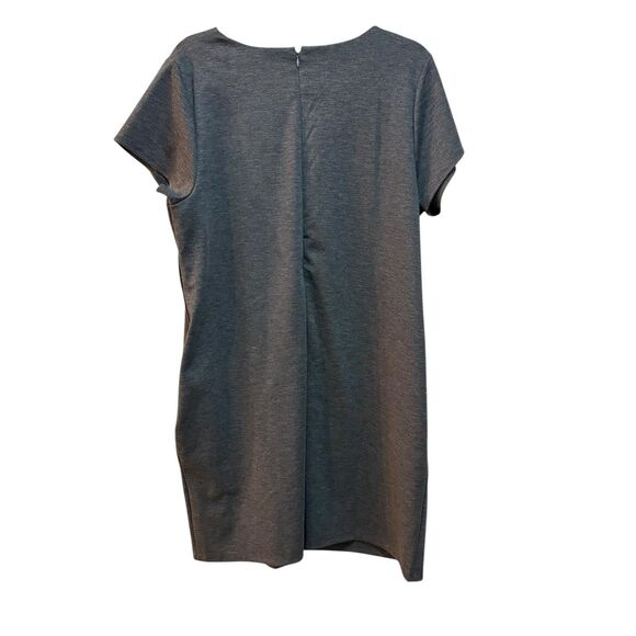 Lands End Outfitters Dress Womens 18W Gray Short Sleeve Knit Shift Pockets - Picture 2 of 8
